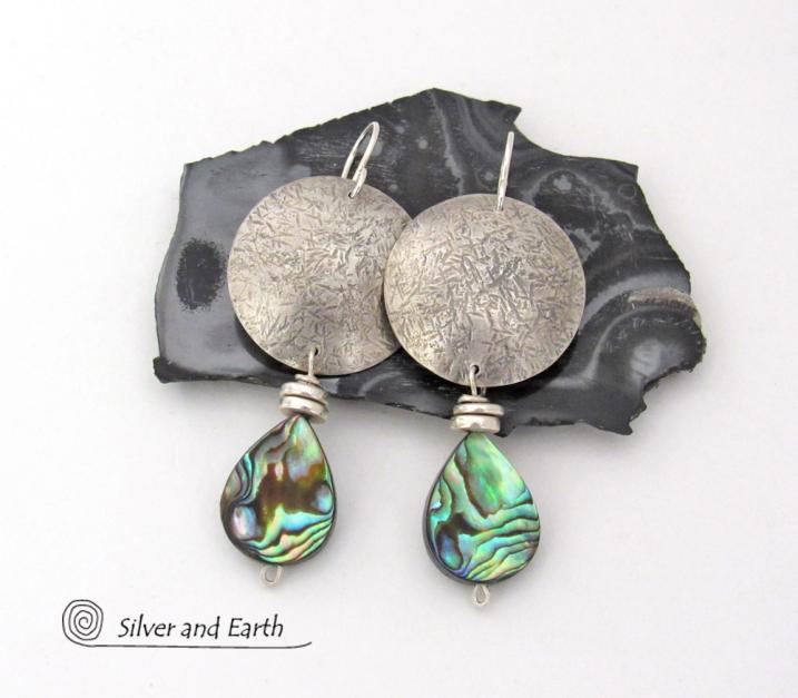 Abalone sterling clearance silver earrings